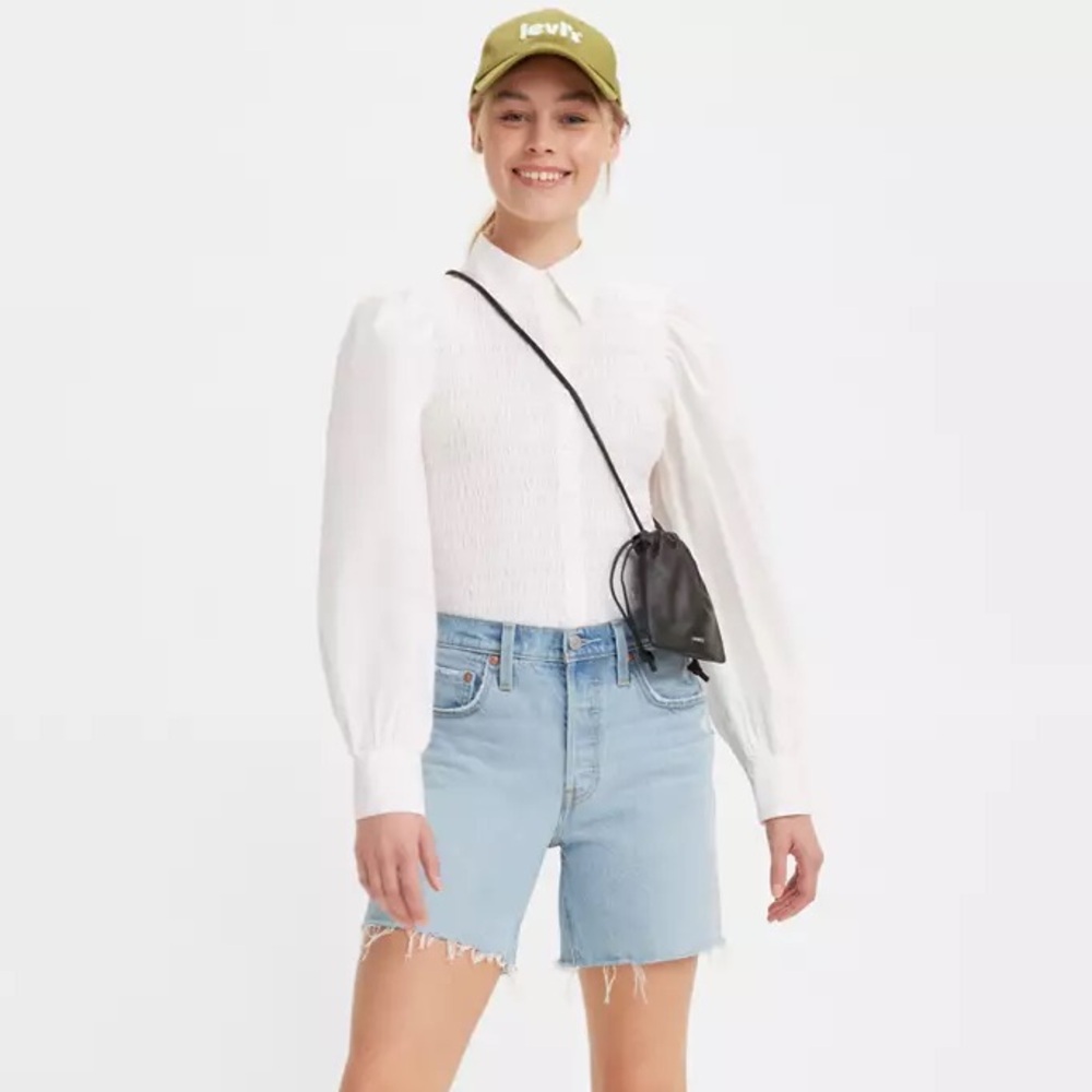 Levi’s 501 Mid Thigh Women's Premium Denim Shorts Button Fly